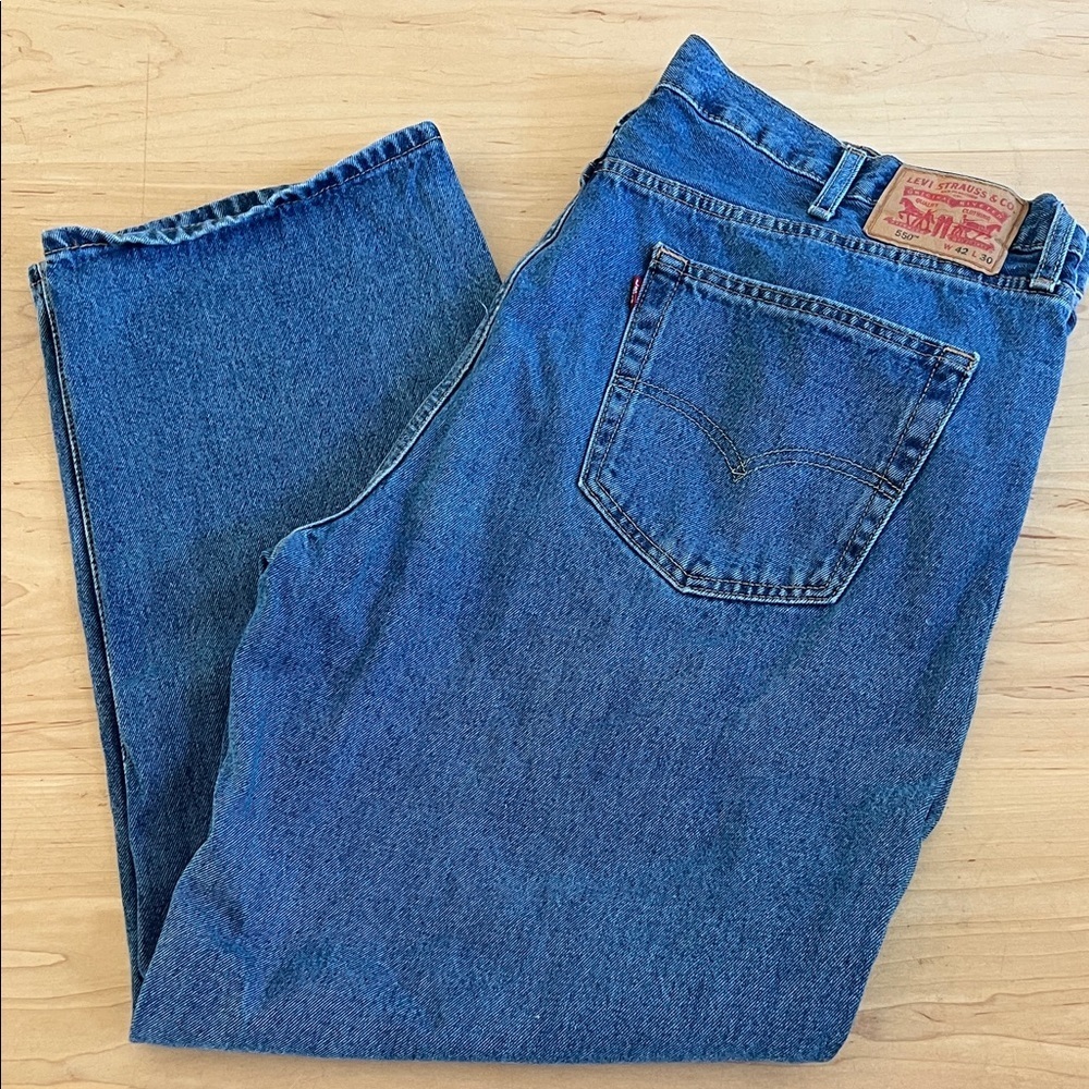 Levi's Men's 550 42x30 Classic Indigo Straight Jeans